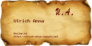 Ulrich Anna névjegykártya