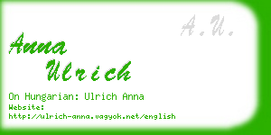 anna ulrich business card